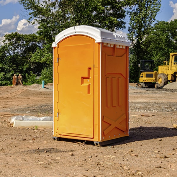 how often are the portable restrooms cleaned and serviced during a rental period in Whitefield